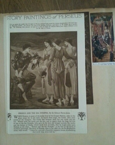 Scrap Book Rossetti Sir Edward Burne Jones 30s Museum ART 2 side Ephemera - Picture 7 of 7