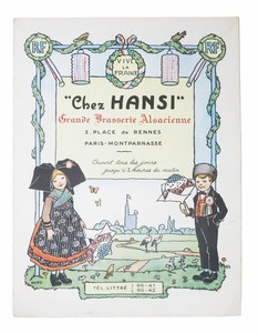 French Menu Chez Hansi Grande Brasserie Alsacienne First Edition Ebay
