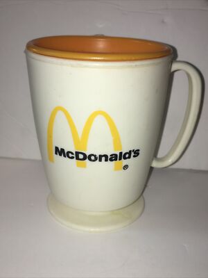Vintage McDonalds Coffee Travel Mug Plastic Cup Whirley