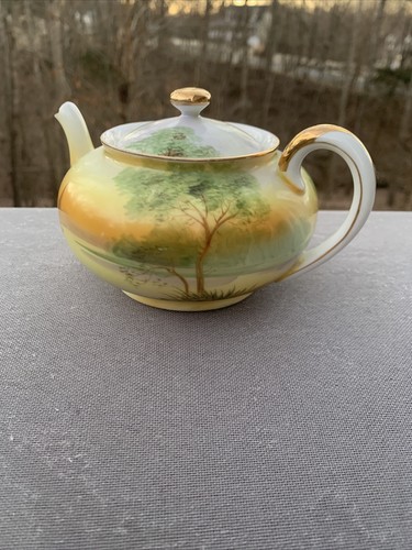 Antique Nippon Noritake Morimura Lake Lagoon Sail Boat Sailboat Teapot OOAK ❤️tb - Picture 2 of 8