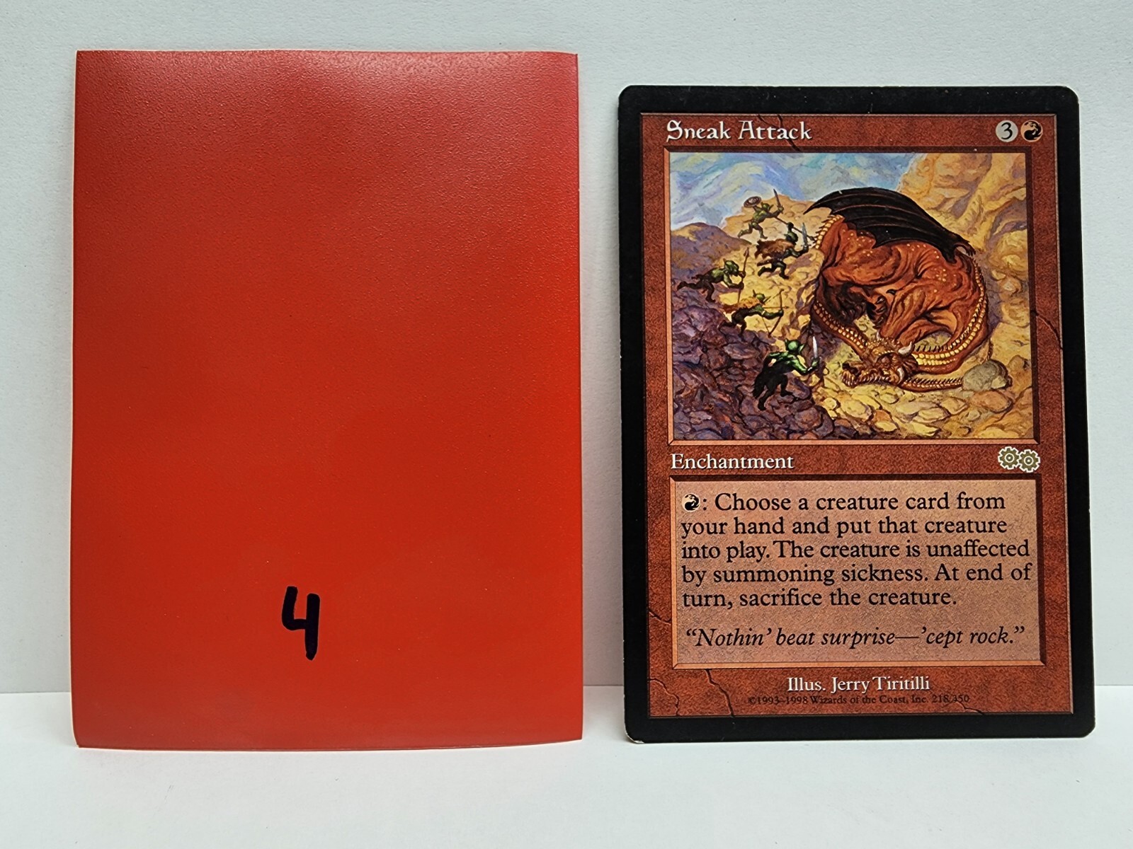 MTG Sneak Attack (LP) Urza's Saga 218/335 -Rare Red Enchantment- Free Shipping!