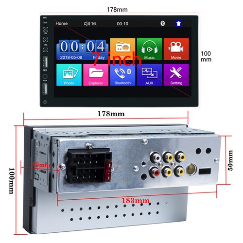 Single 1Din Car Stereo Radio FM Mirror link BT USB 7" Touch Screen MP5 Player - Picture 2 of 13