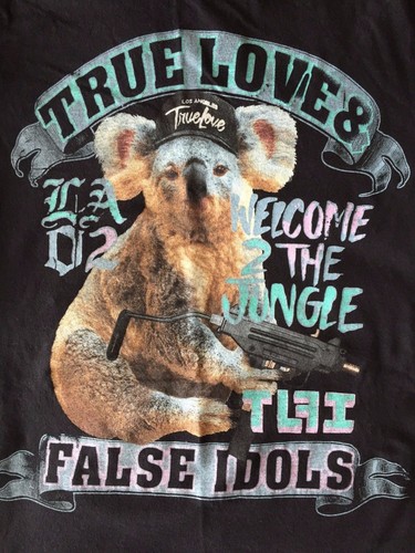 Women's Streetwear TRUE LOVE&FALSE IDOLS TLFI Textured Graphic BLACK Tee T-SHIRT - 第 2/5 張圖片