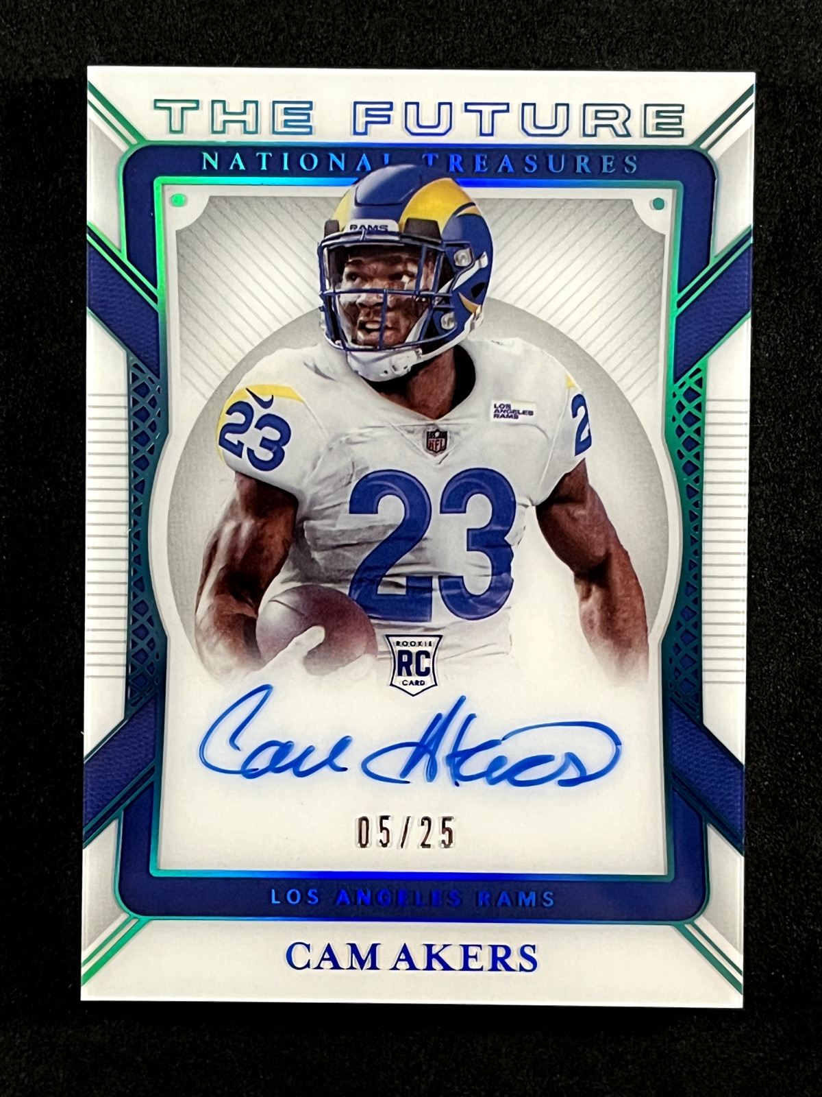 2020 NATIONAL TREASURES /25 CAM AKERS ROOKIE AUTO THE FUTURE #TF-CA