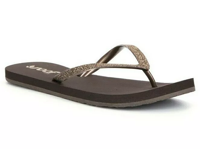Reef STARGAZER Bronze Glitter Straps Vegan Friendly Sandals Women s Flip Flops