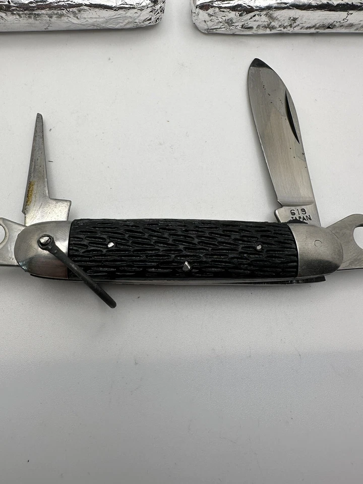 5x VINTAGE JAPAN 619 SWISS ARMY BOY SCOUT MUTLI BLADE POCKET KNIFE KNIVES TOOLS - Image 4 of 4