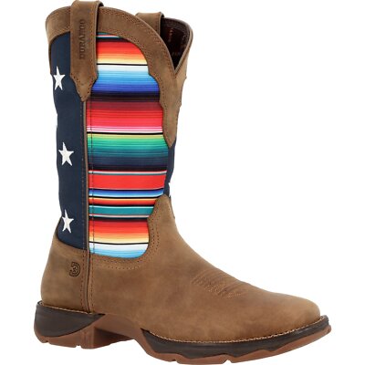 Lady Rebel by Durango  Women's Dusty Brown Serape Flag Western Boot