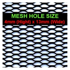 40cm x 100cm Mesh 4 x 13mm Black Aluminium Racing Net Grill Spoiler Bumper Vent