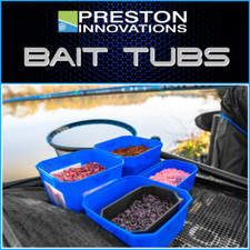 PRESTON INNOVATIONS BAIT TUBS - ALL SIZES | MATCH/COARSE FISHING ACCESSORIES
