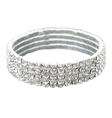 80692 – G Rhinestone 4 MM 4 Row Stretch Bracelet – Western F.a.s.h.i.o.n - Foto 3