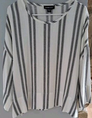 Fifteen Twenty B/W Stripes Linen/Rayan Blouse. Small Oversized. Worn Twice Offer