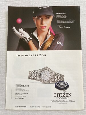 2009 Paula Creamer CITIZEN Magazine Print Ad 1 D/S Page Diamond Watch Picture