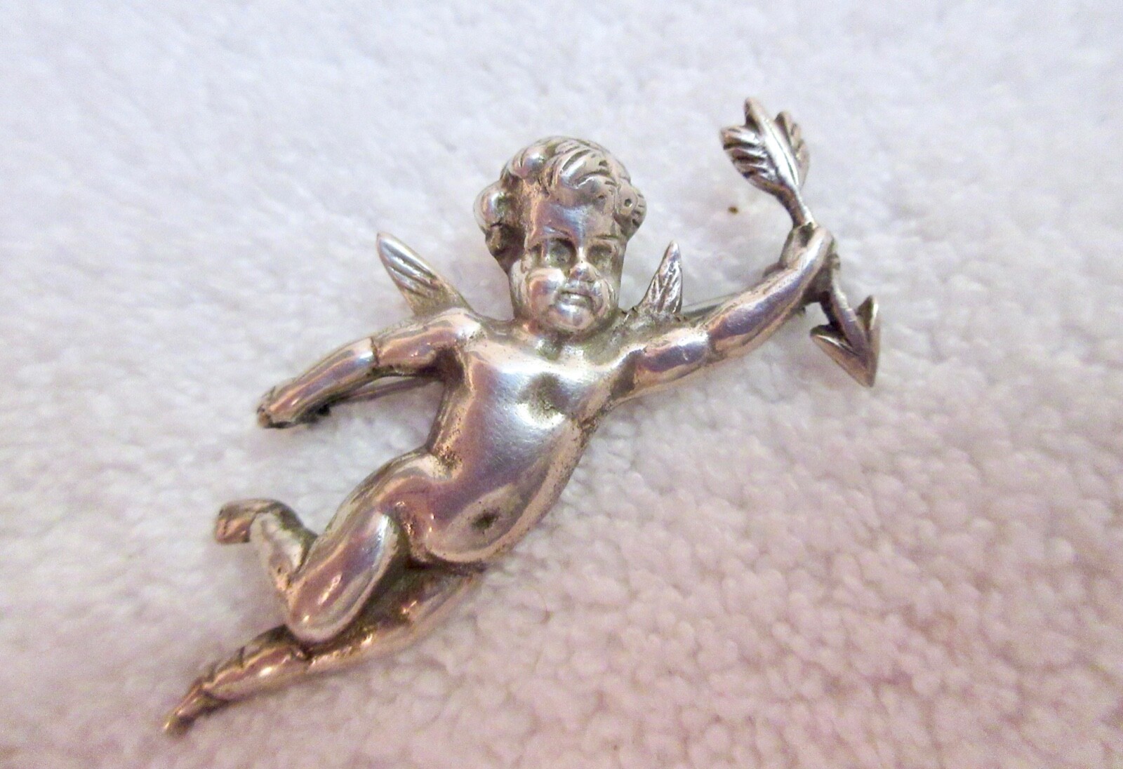 Sterling Silver Cupid Angel Pin Vintage Cherub Va… - image 6