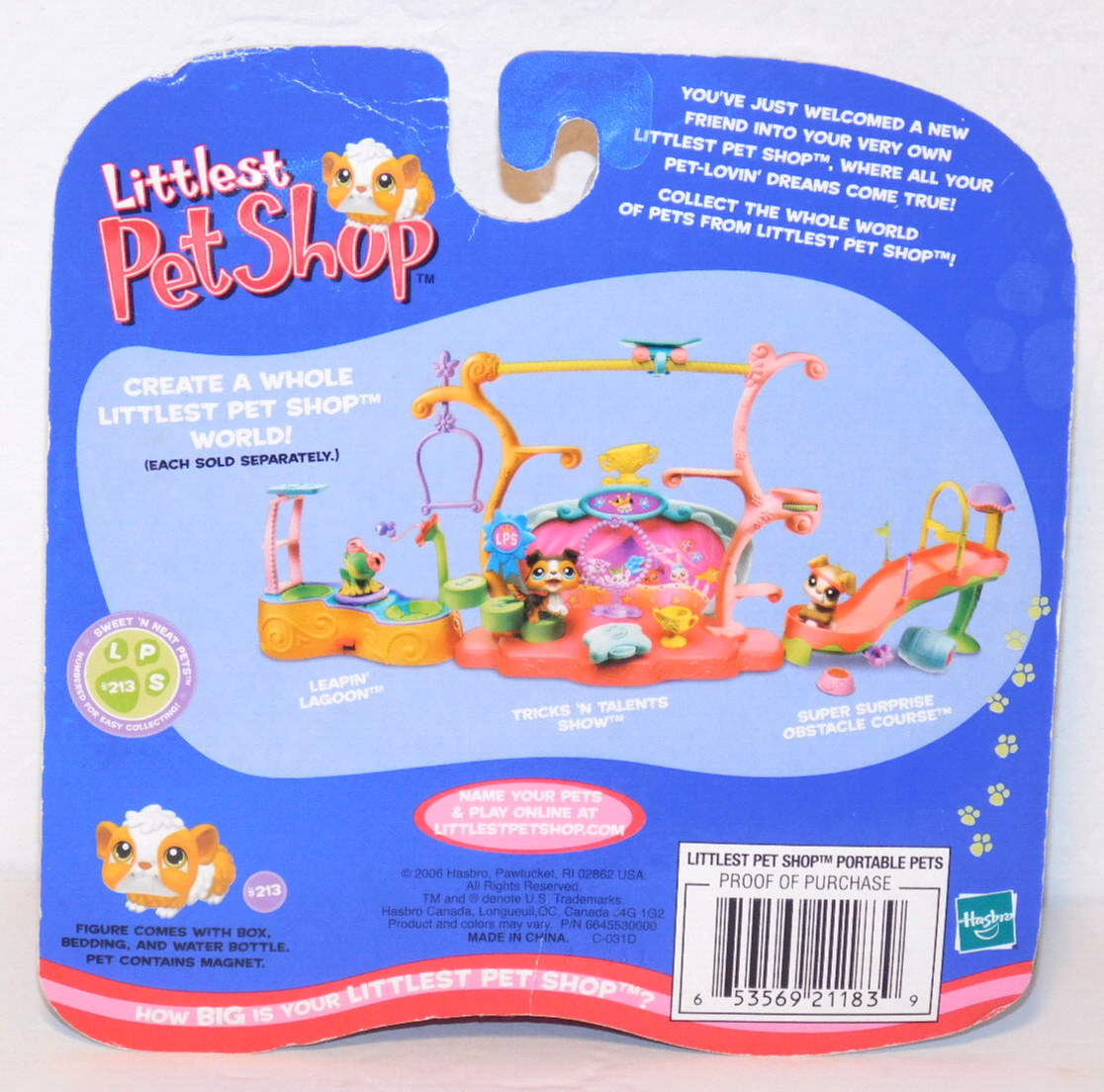 213 Guinea Pig with Carrier Box Portable Pets littlest pet shop