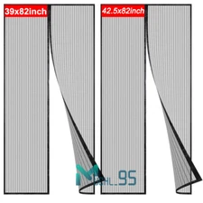 2x Magnetic Screen Door Mesh Hand-Free Net For Mosquito Fly Insect Bug Curtain