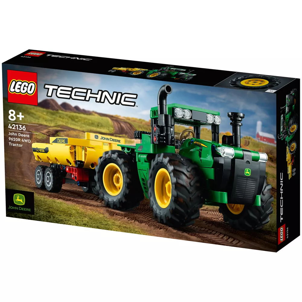 LEGO Technic John Deere 9620R 4WD Tractor 390 Piece Construction Set 42136  Age8+