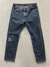 Levis 505 Jeans Mens 32x32 Blue Boot Cut Denim Distressed Pockets Cotton