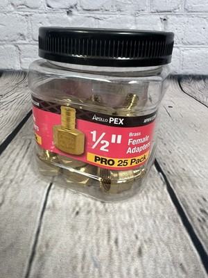 Apollo 1/2 in. Brass PEX Barb x 1/2 in. Female Pipe Thread Adapter 14 Pack