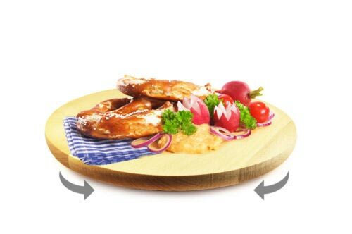 Drehteller Drehplatte Holz 4 VARIANTEN Pizzateller Vesperteller Käseteller - Picture 6 of 8