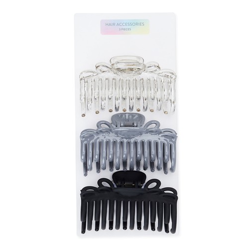 Women's Openwork Claw Hair Clips, 3-Pack Assorted color - 第 2/2 張圖片