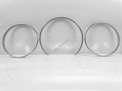 For Mercedes W210 97-00 Polished Aluminium dash Dial Surrounds Speedo Rings - Imagen 2 de 8