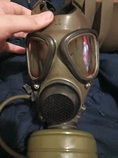 RARE WW2 GERMAN GASMASK WITH WW2 HELMET FROM SOVIET UNONION 