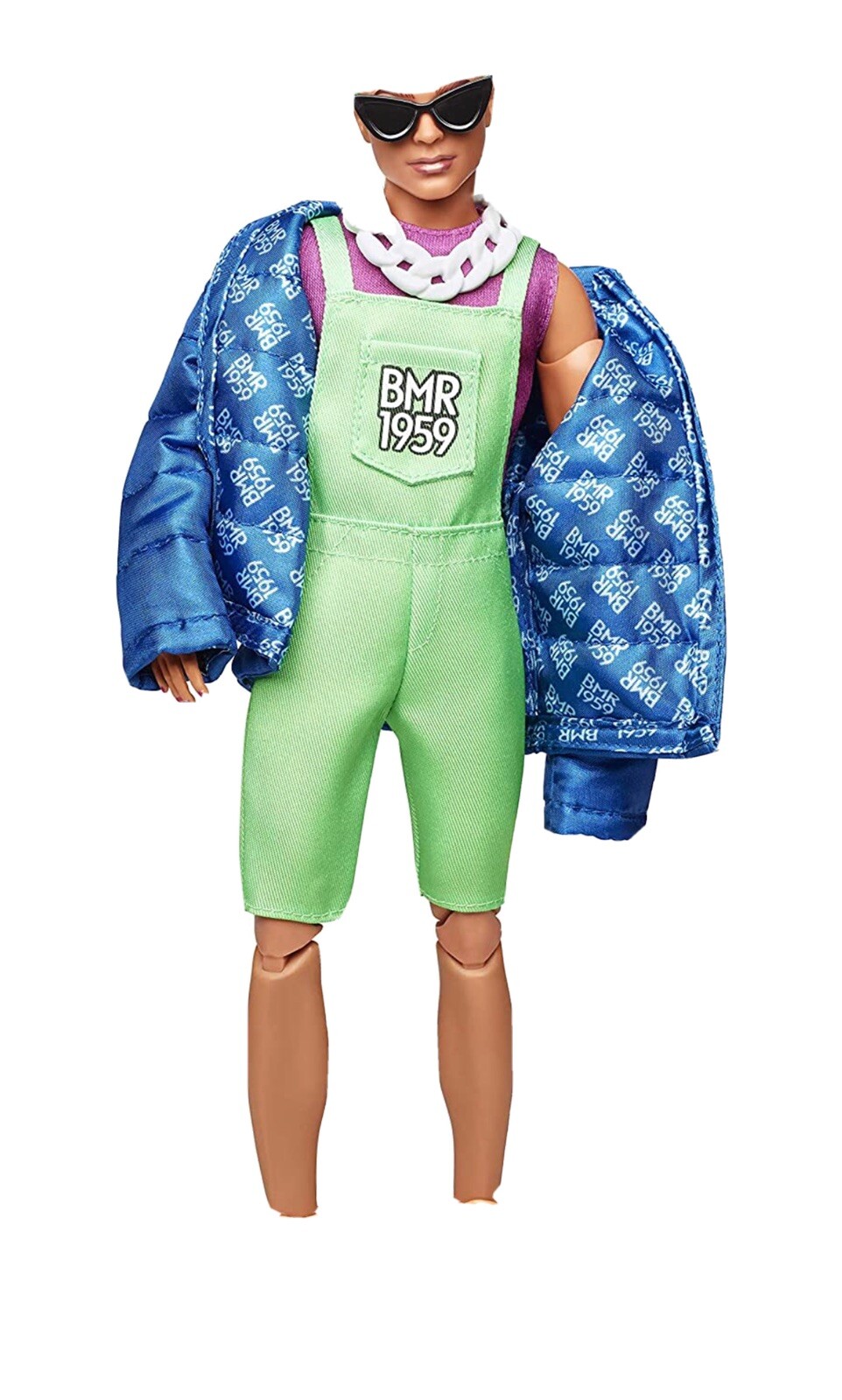 Barbie BMR1959 Ken con Giacca e Tuta Fluorescente, Bambola Snodata, GHT96