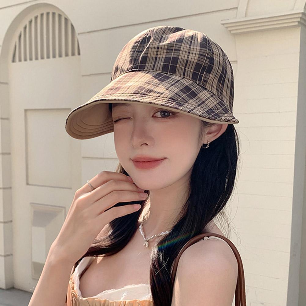 APL Cappello da Pescatore Doppio Lato con Motivo a Quadri e Tesa Larga Cappello Parasole C1