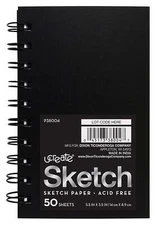 Mini Poly Cover Sketch Book Heavyweight 5.5" x 3.5" 50 Sheets 6 Books
