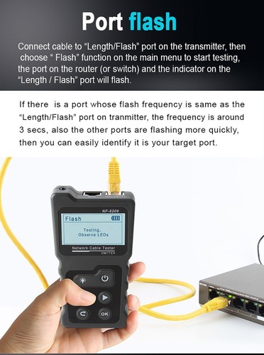 Cable Tracker Lan Measure Tester PoE Ethernet CAT5 CAT6 LCD Display Network Tool - Picture 7 of 9