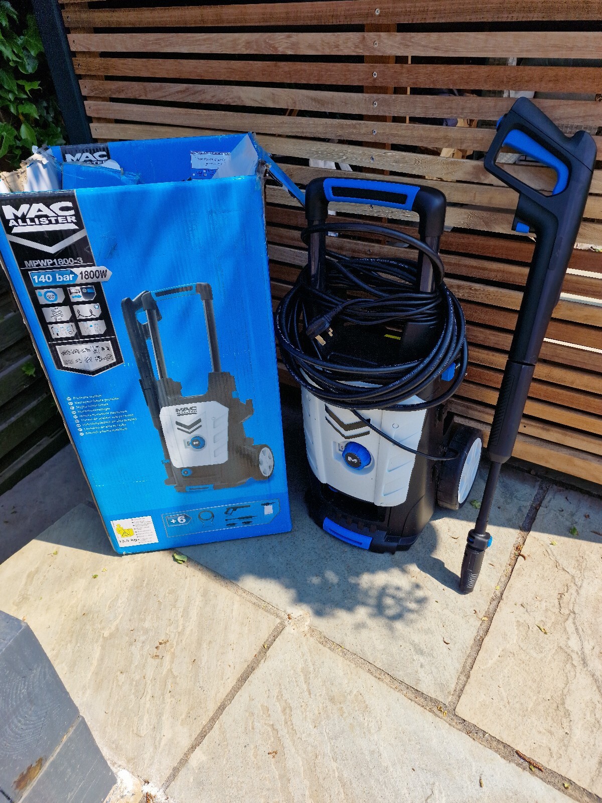 Mac Allister Pressure Washer Electric Power Jet Wash Cleaner 140bar 1
