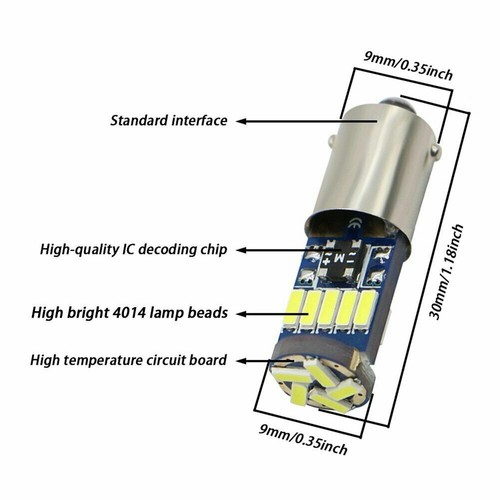 10x Super Bright BA9S T4W T11 LED CanBus Interior Map Dome Light Bulbs 1815 1895 - Picture 8 of 14
