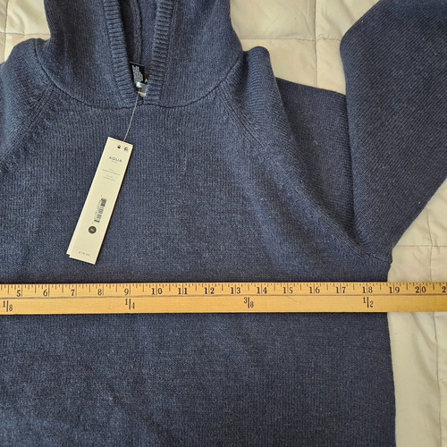 AQUA GIRLS Heather Navy Blue Wool Blend Layered Sweater Size XL NEW - Picture 4 of 9