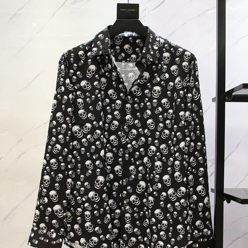 Men's Long-sleeved Shirts Full-body Printed Skull Shirts Men's Shirts Hip-hop - Picture 11 of 11