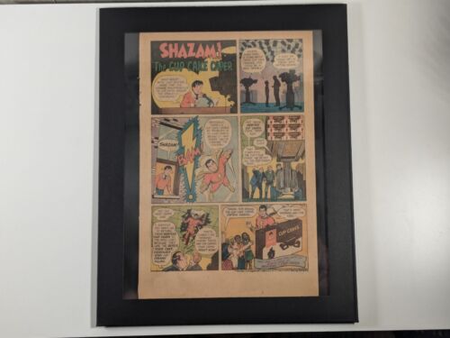 Torta tazza hostess Shazam vintage incorniciata fumetto originale pubblicità wall art - Foto 2 di 7