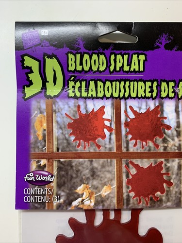 Fun World 3D Blood Splat Halloween Horror Decor Easter Unlimited Brand New - Picture 4 of 7