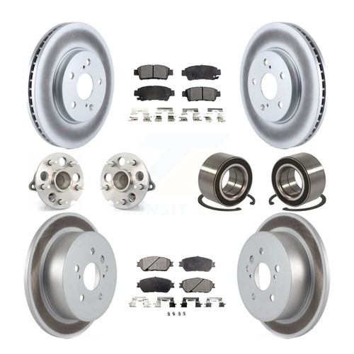 Front Rear Hub Bearing Coated Brake Rotor & Pad Kit (10Pc) For Toyota Sienna FWD - Picture 3 of 5