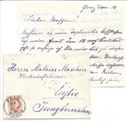 2705x: Brief PRAG 10.5.1881 Jungbunzlau mit Inhalt, leider unsauber geöffnet