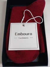 Embouro Wool Cashmere Socks for Women and Men US, Alpha, One Size, Reg. Red
