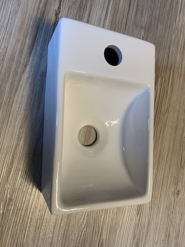 Aloni Waschtisch kleines Gäste WC Hahnloch links Waschbecken 30,5 x 19 x 10,5 cm - Bild 1 von 5