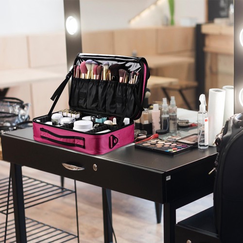 BYOOTIQUE 13" Makeup Train Case Cosmetic Organized Bag Travel Storage Backpack - Picture 10 of 11
