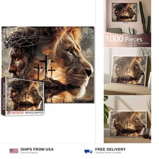 1000 Piece Jigsaw Puzzle Jesus Cross Lion Adults Christianity 50x70cm