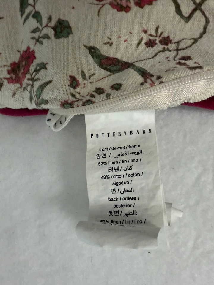 Funda Almohada Bordada Estampado Resi Palampore 20" Algodón Lino POTTERY BARN Foto 3 de 4