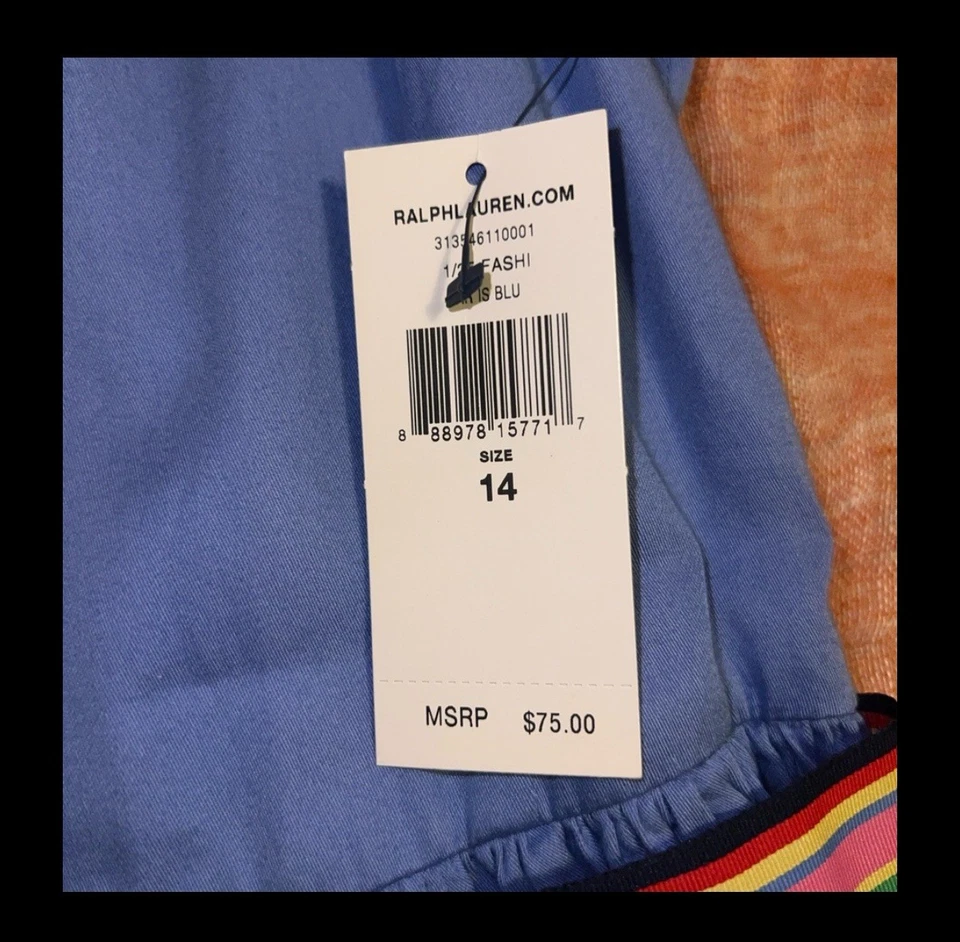 VESTIDO POLO RALPH LAUREN NIÑAS talla 14 AMARILLO AZUL FLORAL 100% ALGODÓN MUY LINDO Foto 3 de 4