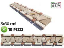 10 pezzi Fasce Mosaico Marmo Travertino 5x30 su rete pavimento rivestimento