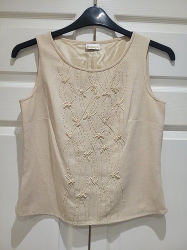 Elegant Women's Gold Embellished Sleeveless Top (Roman Originals: Size 10) - Picture 1 of 12
