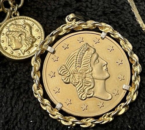 Huge Gold Plated/Tone Lot Necklace Pendant Bracelet Earrings Jewelry Art Deco - Picture 13 of 16