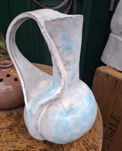 Walter Dorn Ceramic Pitcher Free Form WD 1973 Heidelberg Germany 1923-2020