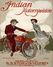 Classic Indian Motorrijwielen Dutch Motorcycle Poster - 12X16/16X20/18X24/24X36