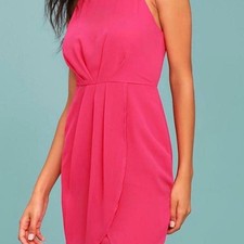 NWOT Lulus Sleeveless Tulip Dress, Hot Pink, Medium